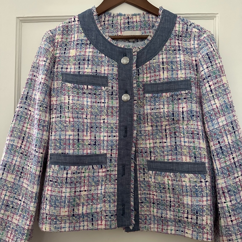 LOFT Chic Multicolor Tweed Jacket